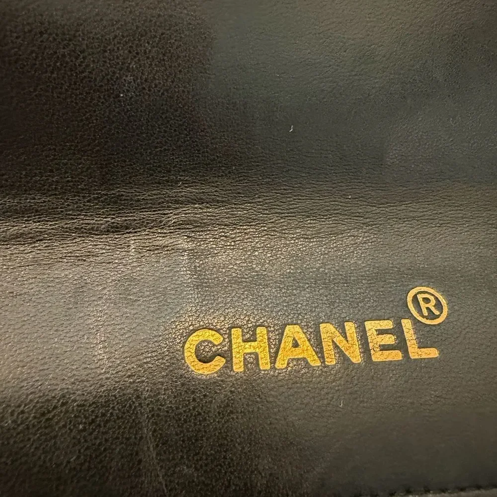 Chanel Quilted Lambskin Single Flap Shoulder Bag in Black with Gold Hardware